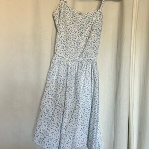 Hollister White Romper with Light Blue Floral Print